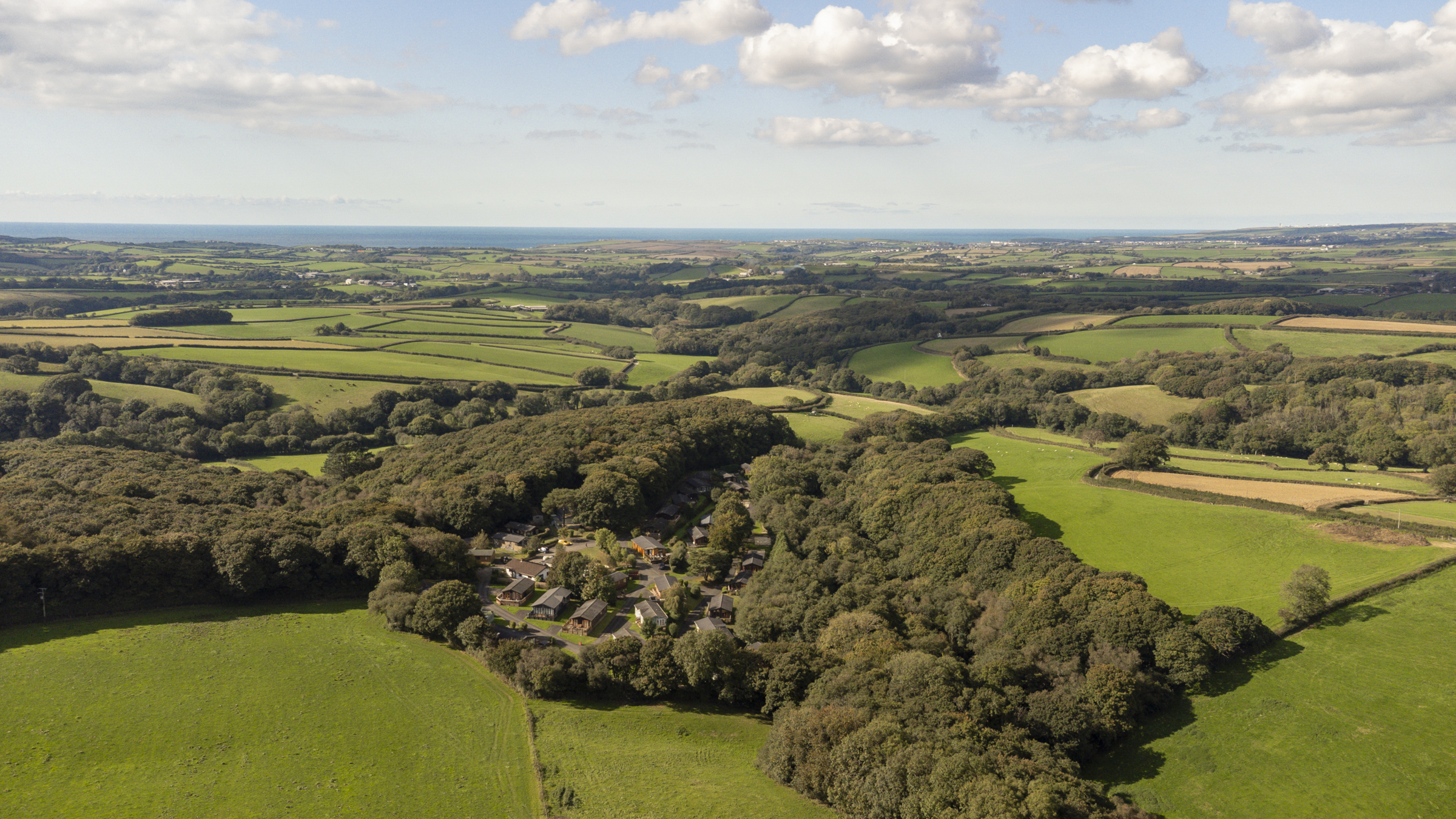 General park Aerial view of Willow Bay Lodge Escapeview drone shot